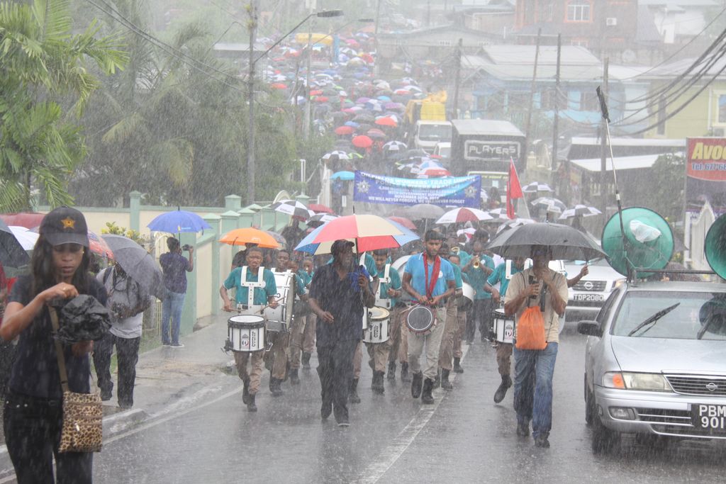 Workers drenched during Fyzabad rally Trinidad Guardian