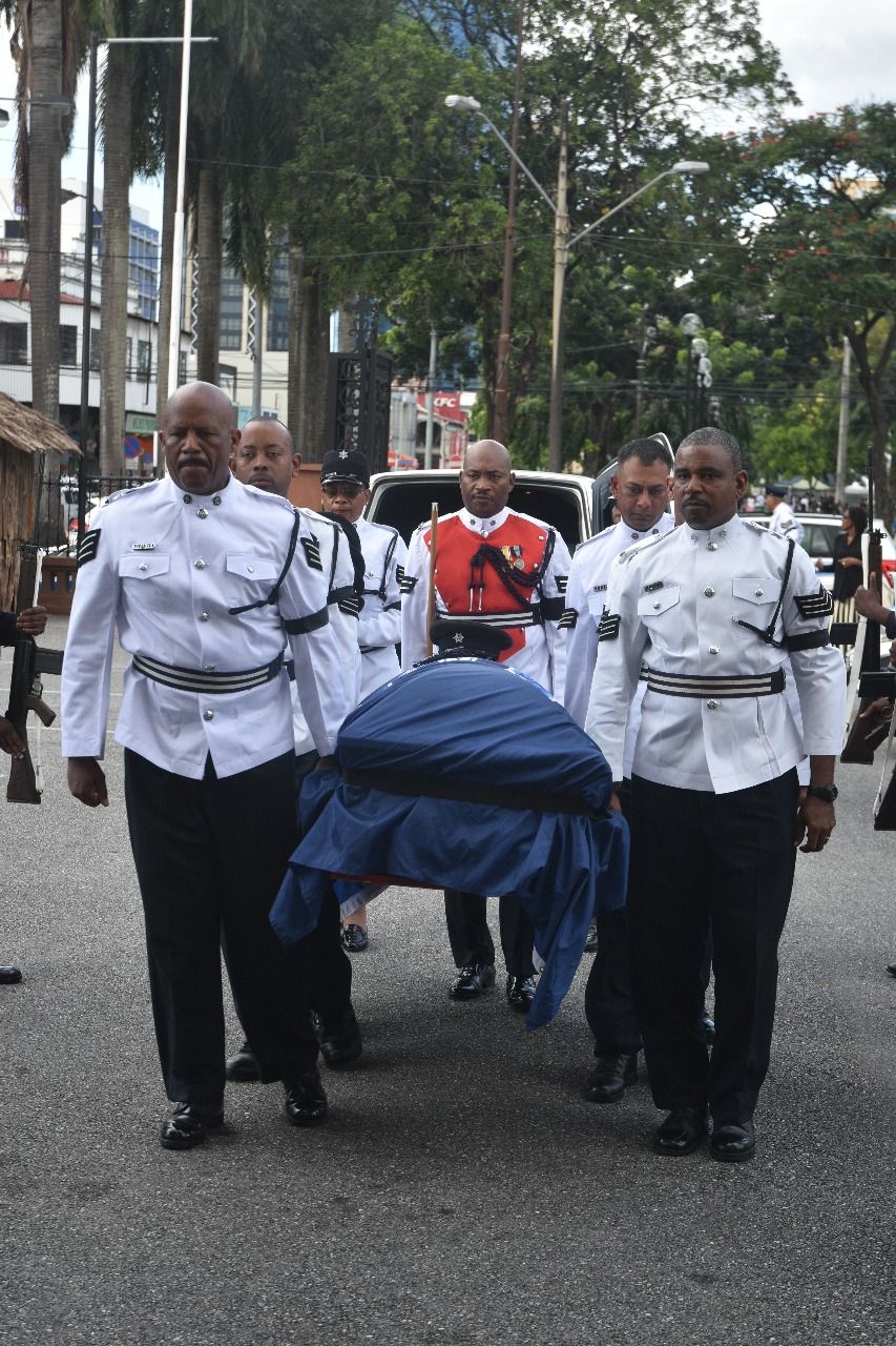 Officer killed on Chinatown given full military funeral - Trinidad Guardian