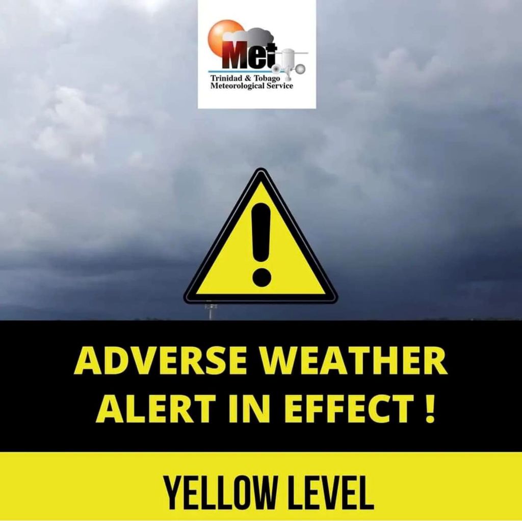 Yellow Level Adverse Weather Alert continues across Trinidad and Tobago