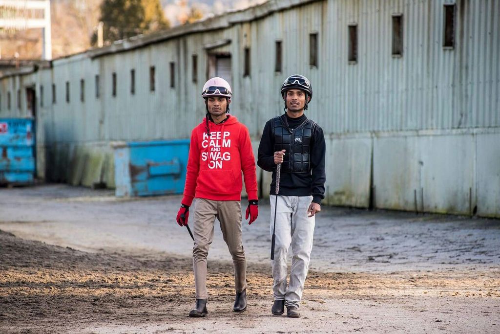 Jockeys Learie, left, and Lenny Seecharan are 22-year-old identical twins from T&T who ply their trade in Canada. Lenny was recently named the Hastings Race Course’s 2019 Champion Apprentice.