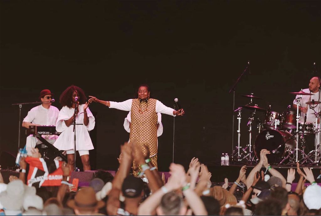 Calypso Rose performs in the Gobi tent last weekend, one of the Coachella Valley Music and Arts Festival at the Empire Polo Club in Indio last Friday.