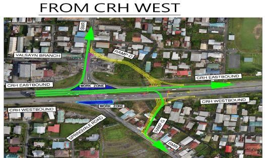 The new traffic plan for the Curepe interchange.
