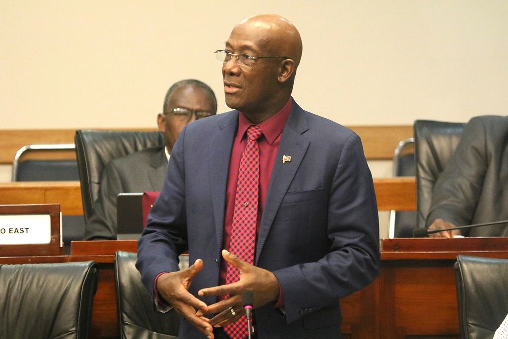 Prime Minister Dr Keith Rowley speaks in Parliament yesterday. 