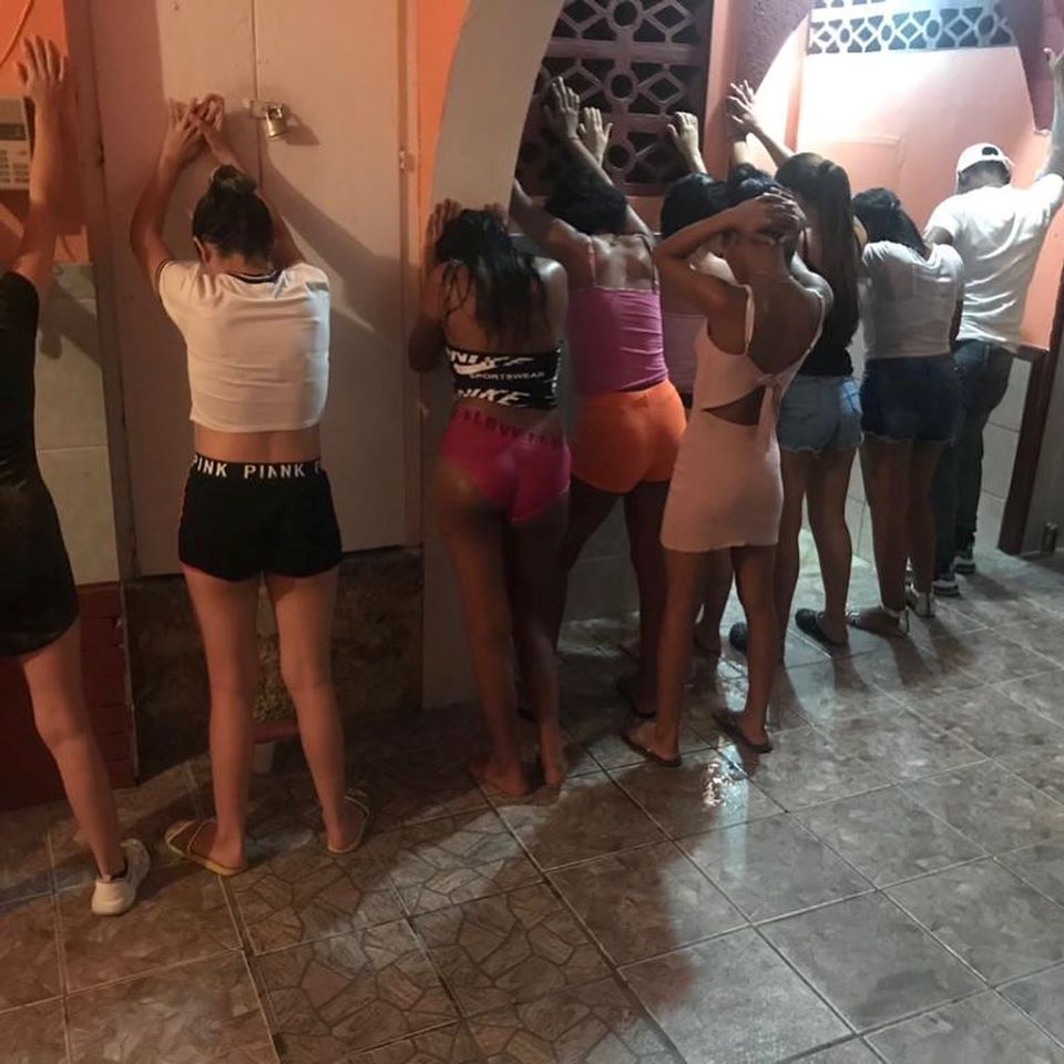 Some of the people who were arrested during a raid on a COVID party at Alicia’s Guest House in St Ann’s last Friday.