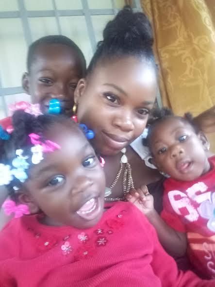 Rachel Patrick and her three children in happier times.