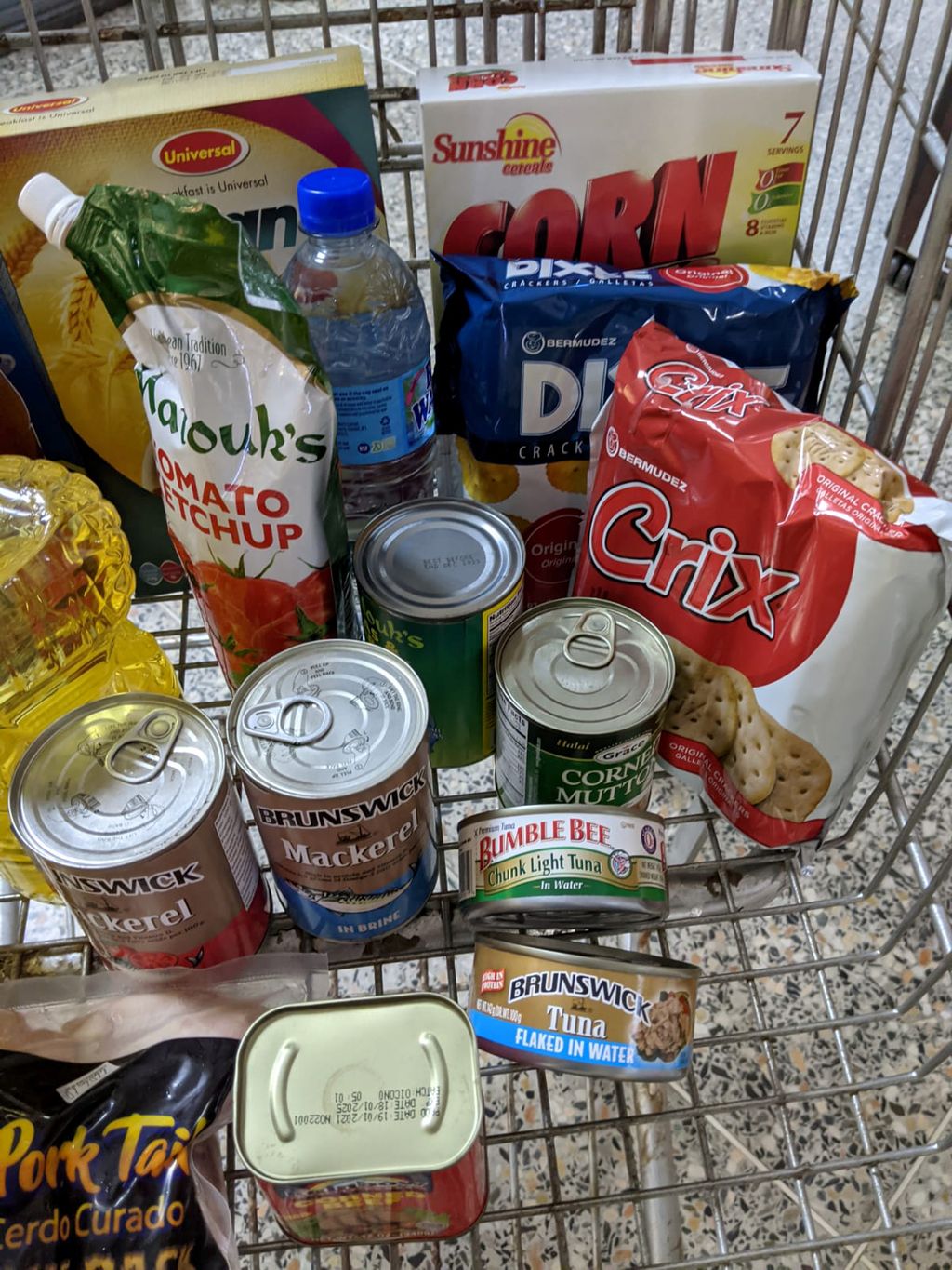 A basket of food items which are VAT free.
