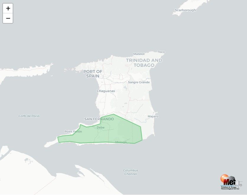 Update courtesy Trinidad and Tobago Meteorological Service.