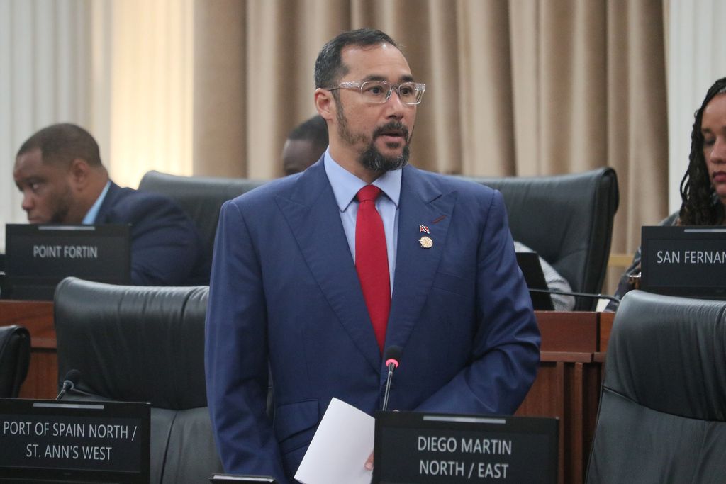 Minister of Energy Stuart Young speaks during the Budget debate in Parliament yesterday.