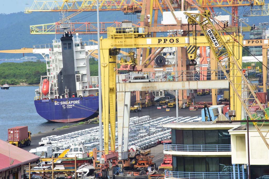 File: New vehicles parked on the Port of Port-of-Spain