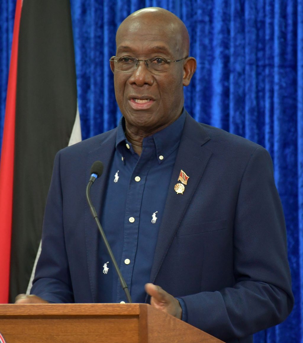 Prime Minister Dr Keith Rowley speaks at a media conference at the Office of  the Prime Minister Central Administrative Service, Tobago, yesterday.