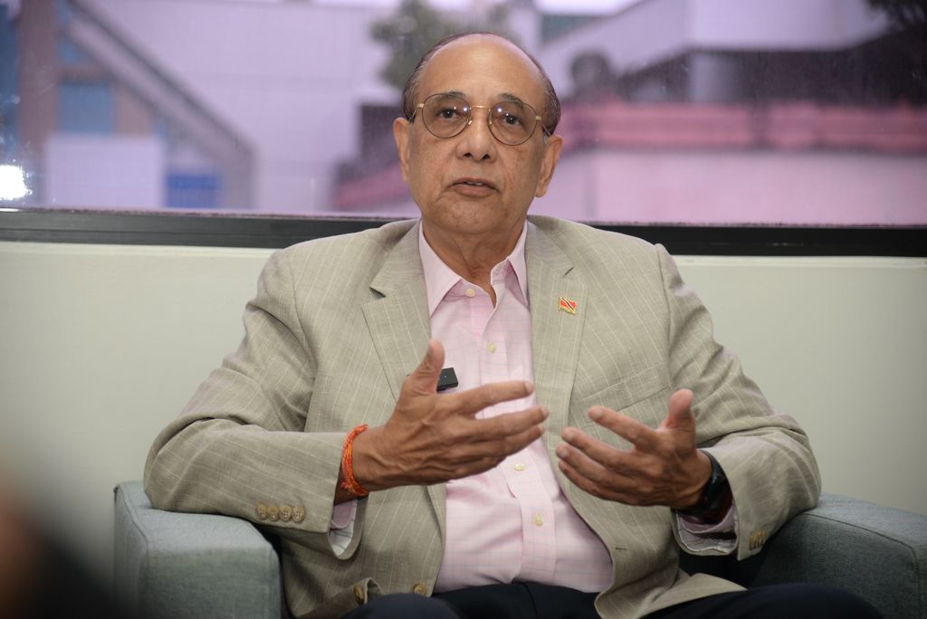Newly installed Central Bank Governor, Larry Howai during his Guardian Media interview at our offices on St Vincent Street in Port-of-Spain yesterday.