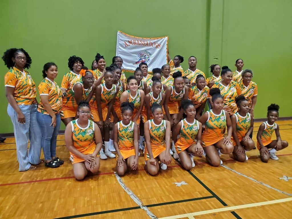 Ambassadors players and staff after placing second in the march past parade during the opening ceremony of the Joan Yuille-Williams San Fernando Netball League in Pleasantville on June 22. Today, the club will meet SNA P/M in their opening match in the B's Division.