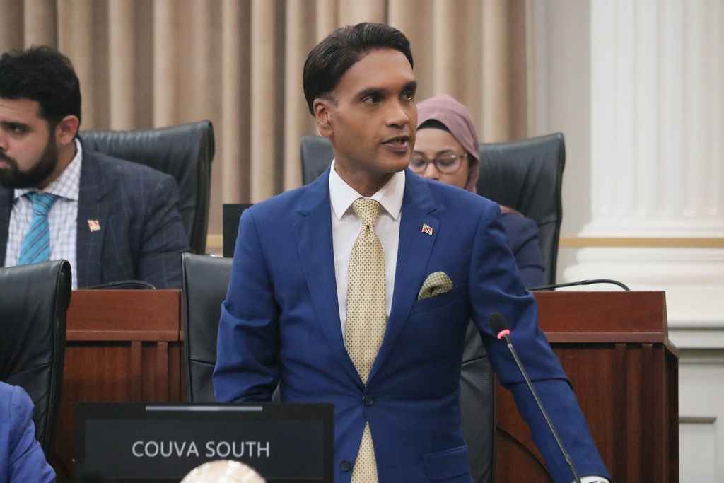 FILE – Barry Padarath MP, Minister of Public Utilities, during a session in Parliament on June 27, 2025. [Image courtesy Office of the Parliament]