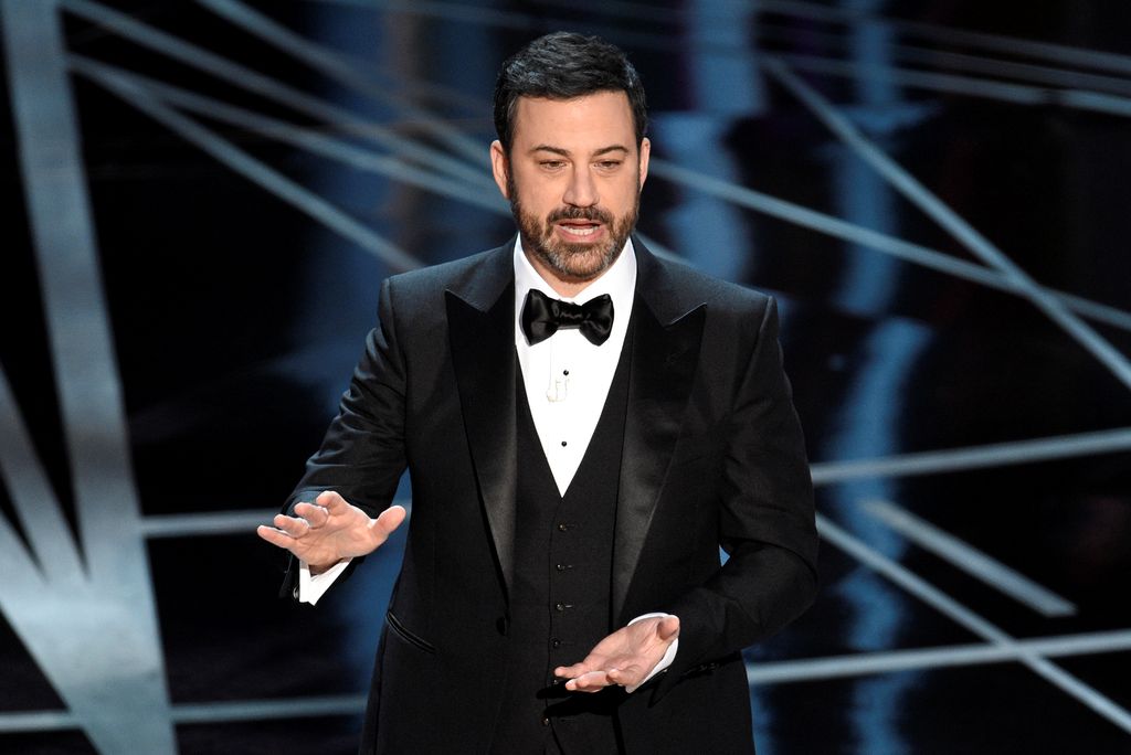 FILE - Host Jimmy Kimmel speaks at the Oscars in Los Angeles on Feb. 26, 2017. (Photo by Chris Pizzello/Invision/AP, File)