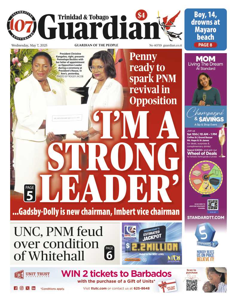 The front page of today's Guardian Newspaper